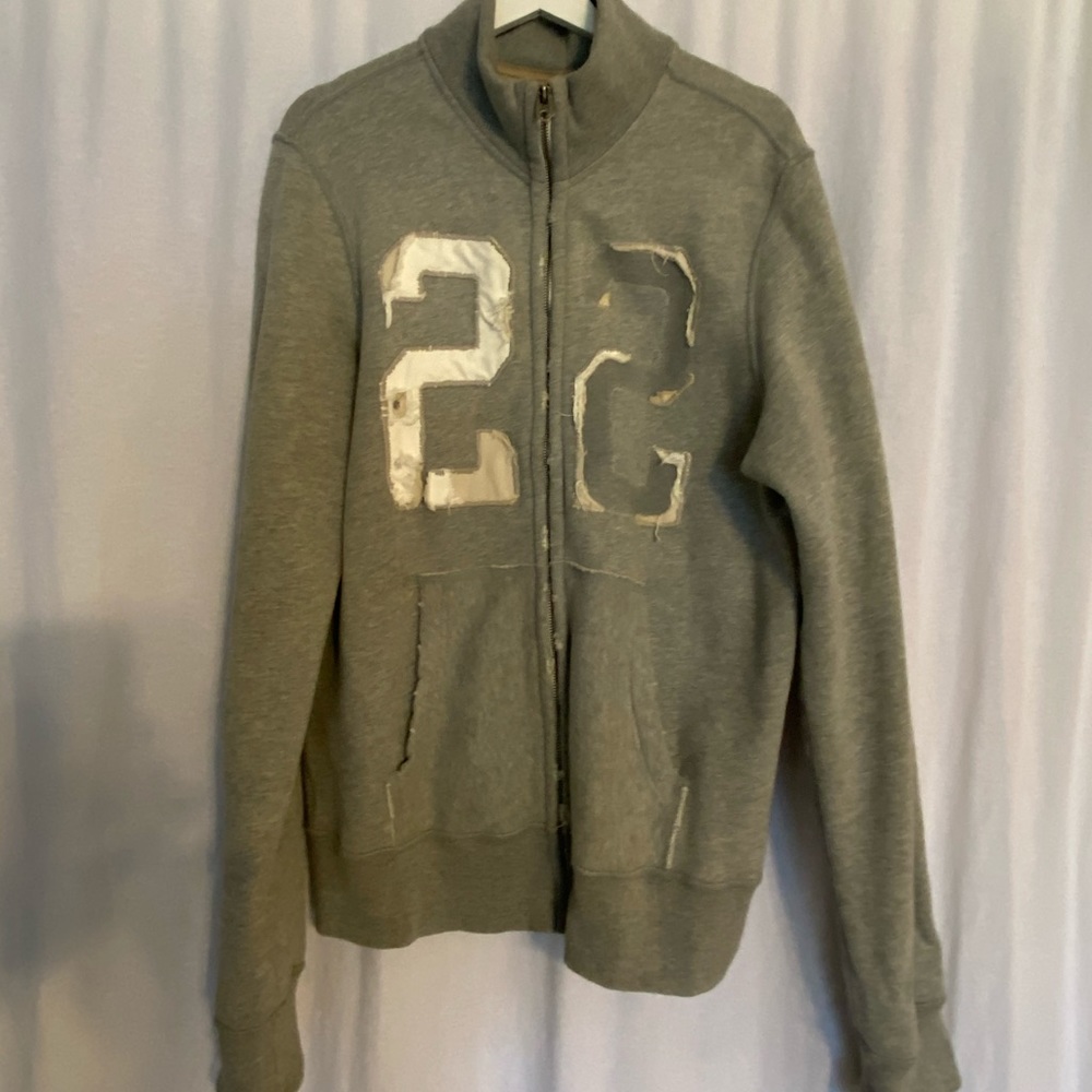 Hollister men’s jacket zipper front distressed